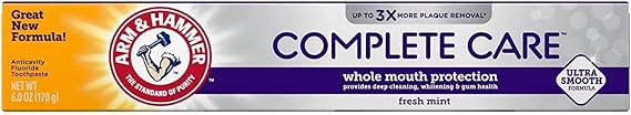 ARM & HAMMER Complete Care Fluoride Anticavity Toothpaste, Fresh Mint 6 oz (Pack of 3)