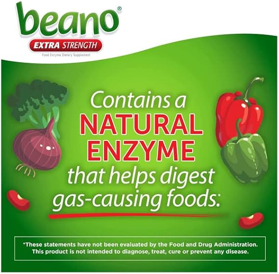 Beano Extra Strength, Gas Prevention & Digestive Enzyme Supplement, 30 Count (Pack of 2)