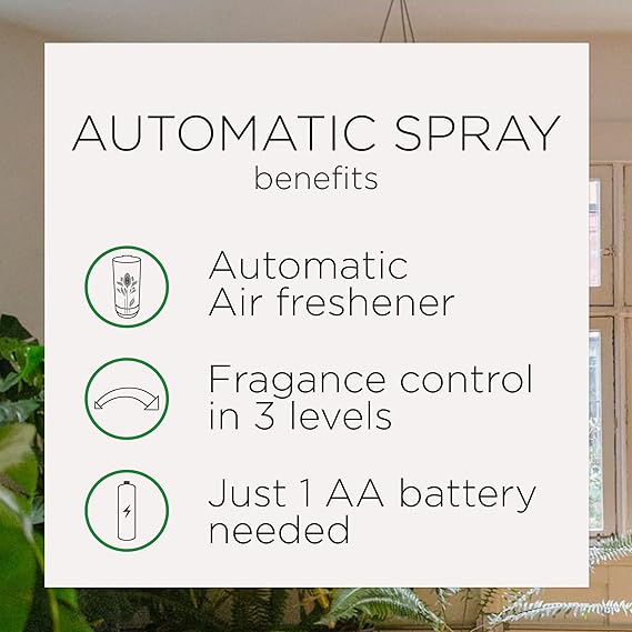 Air Wick Automatic Air Freshener Spray Refill, Fresh Waters, 3ct, Essential Oils, Odor Neutralization