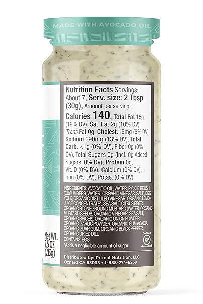 Primal Kitchen Tartar Sauce, 7.5 Oz