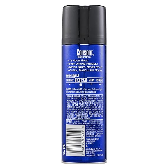 Consort For Men Hair Spray Unscented Extra Hold 8.30 oz (Pack of 2)