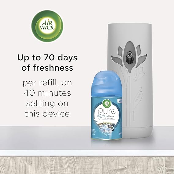 Air Wick Automatic Air Freshener Spray Refill, Fresh Waters, 3ct, Essential Oils, Odor Neutralization