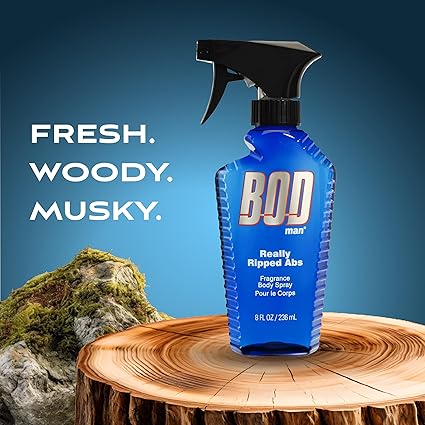 BOD Man Fragrance Body Spray, Really Ripped Abs, 8 fl oz