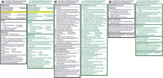 Alka-Seltzer Plus Power Max Cold & Flu Day+Night Medicine: Cough Suppressant, Cold and Flu Medicine For Adults and Children 12 Years and Older, 36 Count, Packaging May Vary